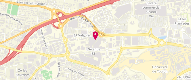 Plan de Bzb Toulon, Centre Commercial Avenue 83
115 avenue de l'Université, 83160 La Valette-du-Var