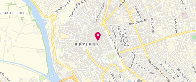 Plan de Serge Blanco Beziers, 13 Rue du 4 Septembre, 34500 Béziers