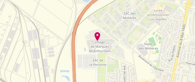Plan de De Fursac, Village des Marques, Rue de la Quenouille Mcarthurglen Provence, 13140 Miramas