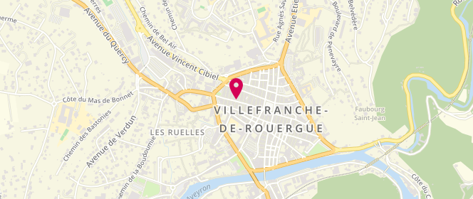 Plan de Serge Blanco, 30 Rue Marcellin Fabre, 12200 Villefranche-de-Rouergue