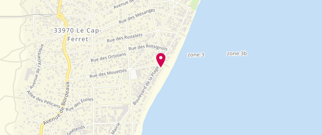 Plan de L’île bleue Cap Ferret, 40 Boulevard de la Plage, 33970 Lège-Cap-Ferret