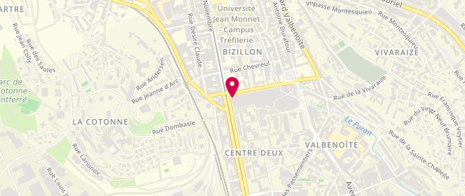 Plan de Undiz, Centre Commercial, 42100 Saint-Étienne