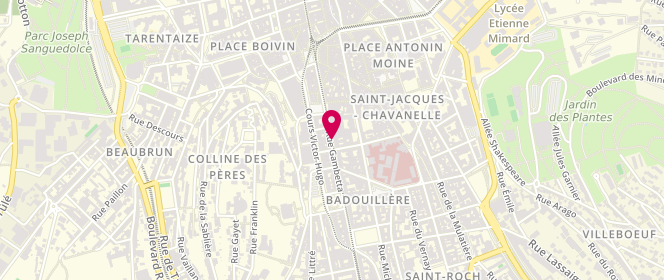 Plan de Fk Sainte, 19 Rue Gambetta, 42000 Saint-Étienne