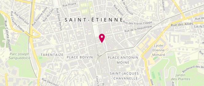 Plan de Simone Lingerie, 1 Rue Alsace Lorraine, 42000 Saint-Étienne