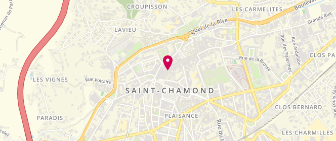 Plan de RAVEL Chrystelle, 87 Rue de la Republique, 42400 Saint-Chamond