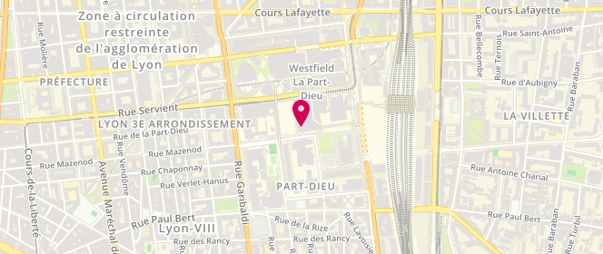 Plan de Calzedonia, Centre Commercial la Part Dieu Cours Oxygene 17 Rue Doct Bouchut, 69003 Lyon