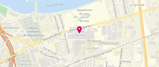 Plan de Carré de Soie, 2 Rue Jacquard, 69120 Vaulx-en-Velin