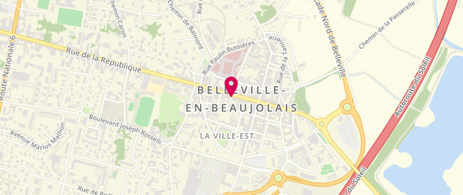 Plan de Frivolités lingerie, 67 Rue de la République, 69220 Belleville-en-Beaujolais