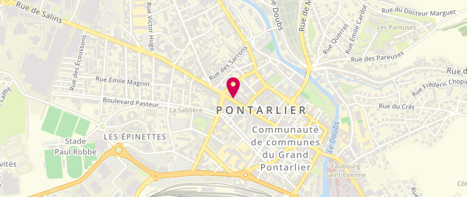 Plan de A l'Arriere des Taxis, 70 Rue de la République, 25300 Pontarlier