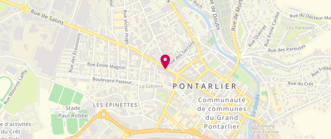 Plan de Boutique Rose Franck, 19 Place Saint-Pierre, 25300 Pontarlier