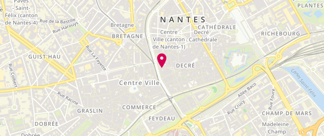 Plan de Jacques Balmain, 13 Rue des Halles, 44000 Nantes