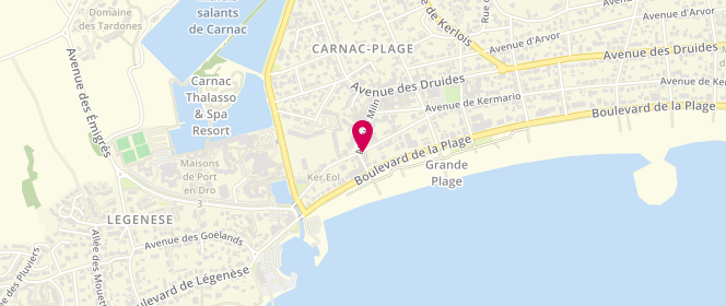 Plan de Autour des Mers Homme, Résidence Port en Dro A Avenue Miln, 56340 Carnac