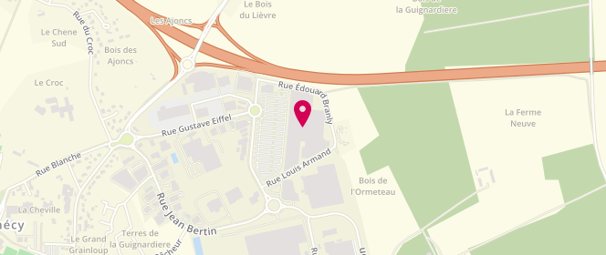 Plan de Rougegorge Lingerie, Centre Commercial Belles Rives Zone Aménagement de la Guignardière, 45430 Chécy