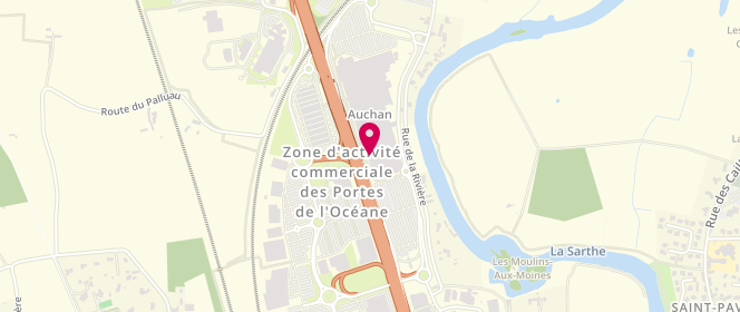 Plan de Armand Thiery Homme, Route d'Alençon Centre Commercial Auchan, 72650 La Chapelle-Saint-Aubin