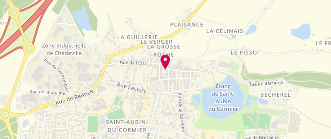 Plan de Guesdon Vêtements, 12 Rue Prte Carrée, 35140 Saint-Aubin-du-Cormier