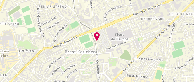 Plan de Armand Thiery, Centre Commercial Géant le Phare de l'Europe 29 Rue Gouesnou, 29200 Brest