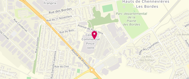 Plan de Valege Lingerie, Centre Commercial Pince-Vent
Route de Provins, 94430 Chennevières-sur-Marne