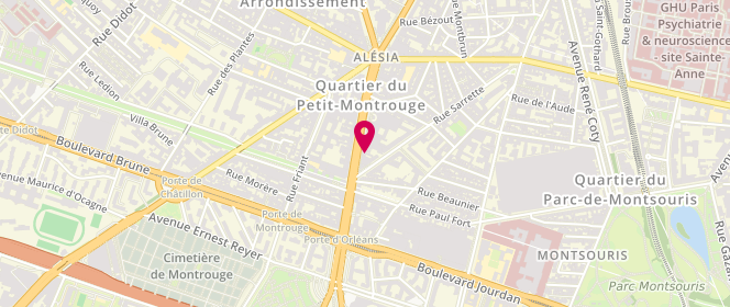 Plan de Bel Chou's, 107 avenue du Général Leclerc, 75014 Paris