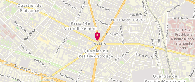 Plan de Simone Pérèle Stock, 62 Rue d'Alésia, 75014 Paris