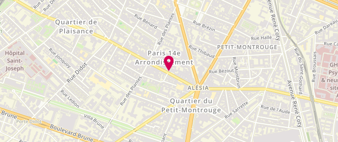 Plan de Rodier, 82 Rue d'Alésia, 75014 Paris