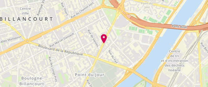Plan de Le Grenier à Fringues, 66 avenue Pierre Grenier, 92100 Boulogne-Billancourt
