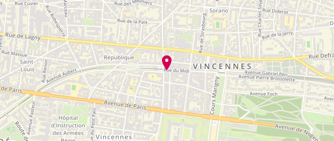 Plan de Sulky Vêtements, 35 Rue du Midi, 94300 Vincennes
