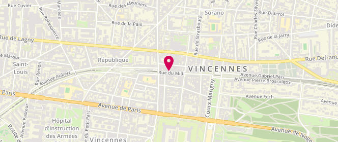 Plan de Etam Lingerie, 38 Rue du Midi, 94300 Vincennes