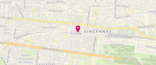 Plan de ILVA Vincennes, 28 Rue du Midi, 94300 Vincennes