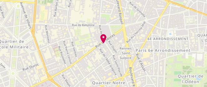 Plan de Zara, Rue de Sèvres 53-59, 75006 Paris