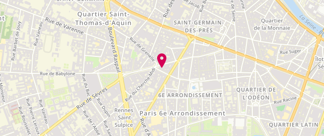 Plan de Le Slip Français Paris 6 - Saint-Germain-des-Slips: Vêtements et Sous Vêtements, 20 Rue du Vieux Colombier, 75006 Paris