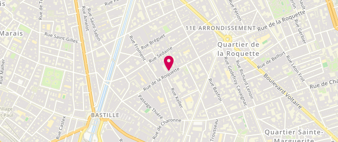 Plan de Mademoiselle Jeanne Bastille, 55 Rue de la Roquette, 75011 Paris