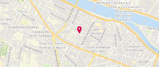 Plan de Lanieri, 7 Rue du Pré Aux Clercs, 75007 Paris