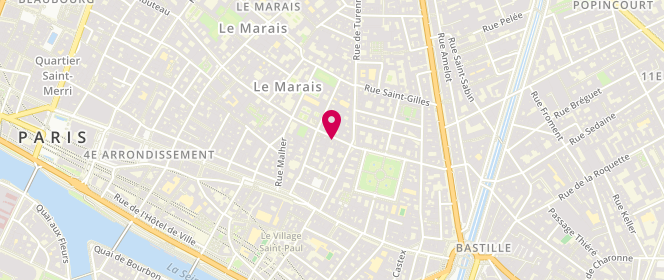 Plan de La Piscine Francs Bourgeois, 13 Rue des Francs Bourgeois, 75004 Paris
