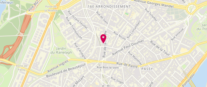 Plan de À la Plage, 17 Rue de la Pompe, 75116 Paris