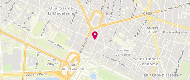 Plan de Tory Burch, 412-414 Rue Saint-Honoré, 75008 Paris