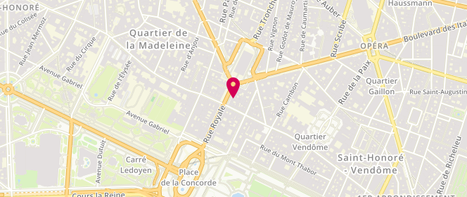Plan de Marina Rinaldi, Rue Royale 20, 75008 Paris