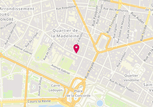 Plan de Yves Salomon, 36 Rue du Faubourg Saint-Honoré, 75008 Paris