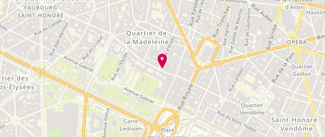 Plan de Yves Saint Laurent Rive Gauche, 38 Rue du Faubourg Saint-Honoré, 75008 Paris