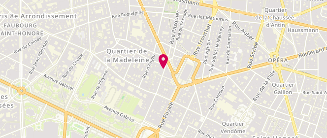 Plan de Des Petits Hauts, 43 Rue Boissy d'Anglas, 75008 Paris