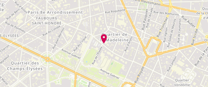 Plan de MILADY Paris, 74 Rue du Faubourg Saint-Honoré, 75008 Paris