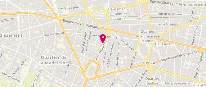 Plan de Colombine et Arlequin, 25 Rue Tronchet, 75008 Paris