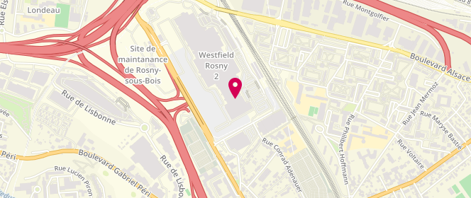 Plan de Damart, Avenue Charles de Gaulle Centre Commercial Rosny 2, 93110 Rosny-sous-Bois