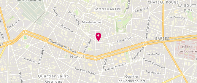 Plan de Aux Bonheurs d'Emilie, 62 Rue d'Orsel, 75018 Paris