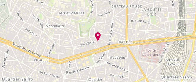 Plan de La Dentellière - Mercerie en ligne, 17 Rue d'Orsel, 75018 Paris