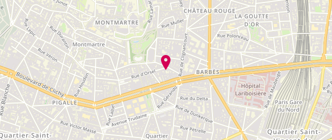 Plan de Femme Chic en Spectacle, 13 Rue d'Orsel, 75018 Paris