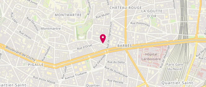 Plan de Janval Lingerie, 4 Rue d'Orsel, 75018 Paris