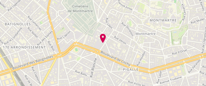 Plan de Lintox, 11 Rue Lepic Métro Ligne N.2, Station : Blanche. Bus 30, Bus 54, Bus 68 Bus74, 75018 Paris