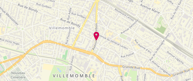 Plan de La Bobine, 6 avenue Outrebon, 93250 Villemomble