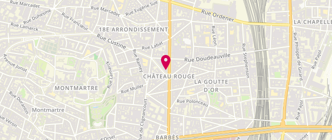 Plan de La Halle Chaussures & Maroquinerie, 2 Rue Custine, 75018 Paris
