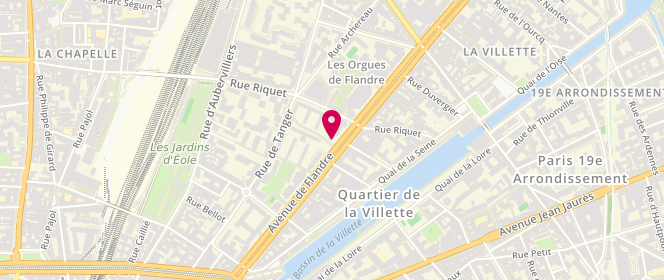 Plan de Akié, 59 avenue de Flandre, 75019 Paris